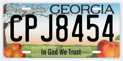 GA license plate CPJ8454