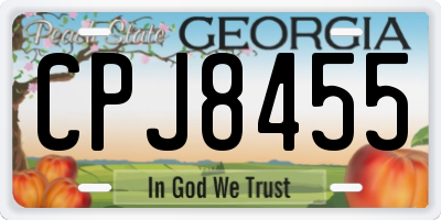 GA license plate CPJ8455