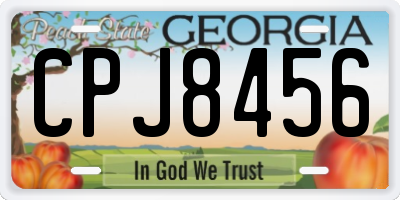 GA license plate CPJ8456