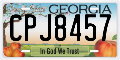 GA license plate CPJ8457