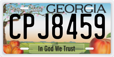 GA license plate CPJ8459