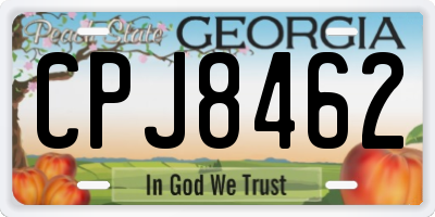 GA license plate CPJ8462