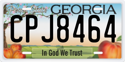 GA license plate CPJ8464