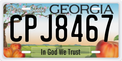 GA license plate CPJ8467