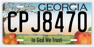 GA license plate CPJ8470