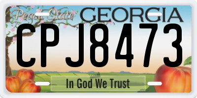 GA license plate CPJ8473