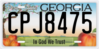 GA license plate CPJ8475