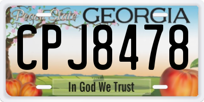 GA license plate CPJ8478