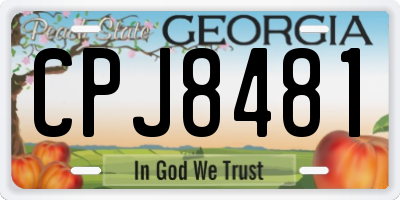 GA license plate CPJ8481