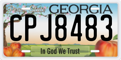GA license plate CPJ8483