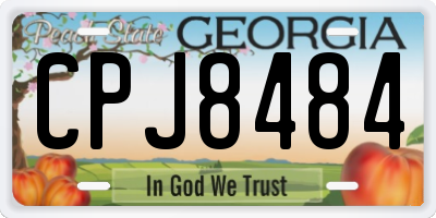 GA license plate CPJ8484