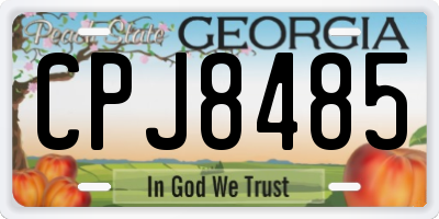 GA license plate CPJ8485