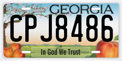 GA license plate CPJ8486