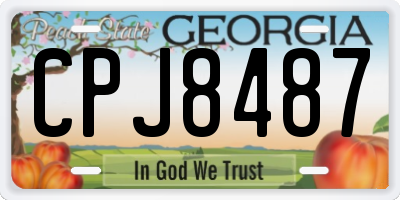 GA license plate CPJ8487