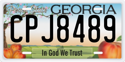 GA license plate CPJ8489