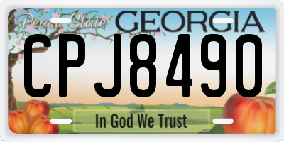 GA license plate CPJ8490