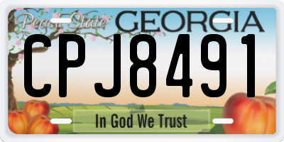GA license plate CPJ8491