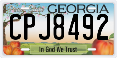 GA license plate CPJ8492