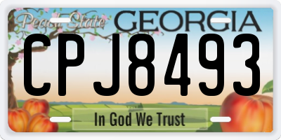 GA license plate CPJ8493