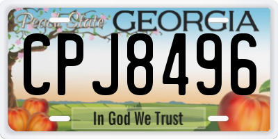 GA license plate CPJ8496