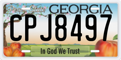 GA license plate CPJ8497