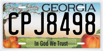 GA license plate CPJ8498