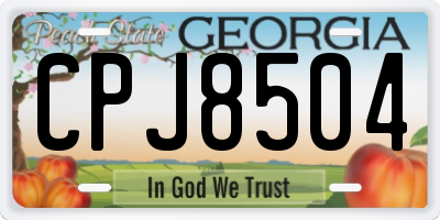 GA license plate CPJ8504