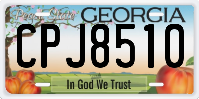 GA license plate CPJ8510