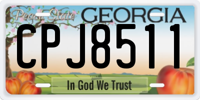 GA license plate CPJ8511