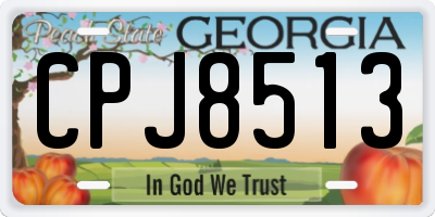 GA license plate CPJ8513