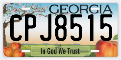 GA license plate CPJ8515