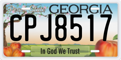 GA license plate CPJ8517