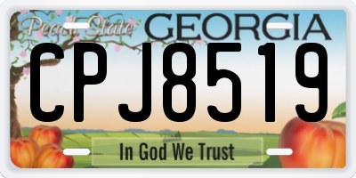 GA license plate CPJ8519
