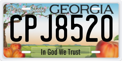 GA license plate CPJ8520