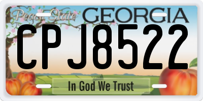 GA license plate CPJ8522