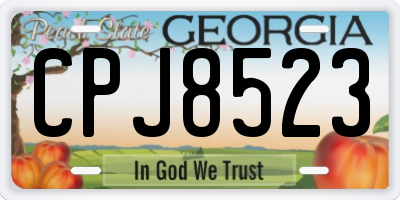 GA license plate CPJ8523