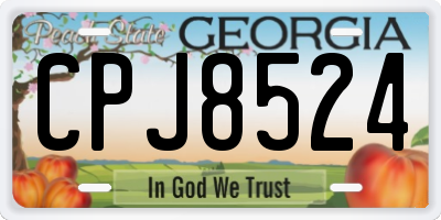 GA license plate CPJ8524