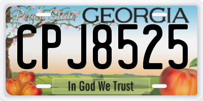 GA license plate CPJ8525