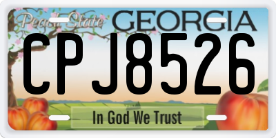GA license plate CPJ8526