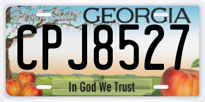 GA license plate CPJ8527