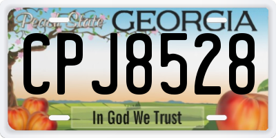 GA license plate CPJ8528