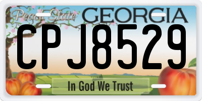 GA license plate CPJ8529