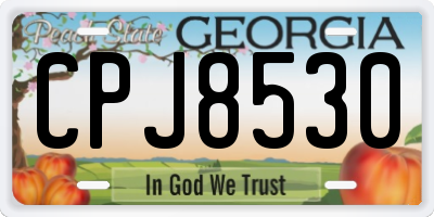 GA license plate CPJ8530