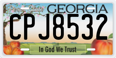 GA license plate CPJ8532