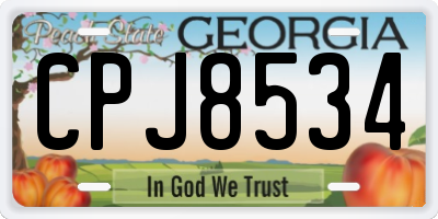 GA license plate CPJ8534