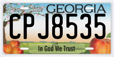 GA license plate CPJ8535