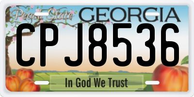 GA license plate CPJ8536