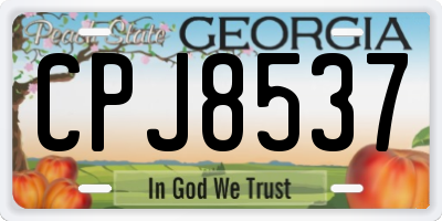 GA license plate CPJ8537