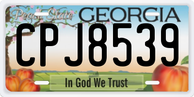 GA license plate CPJ8539