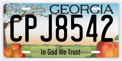 GA license plate CPJ8542